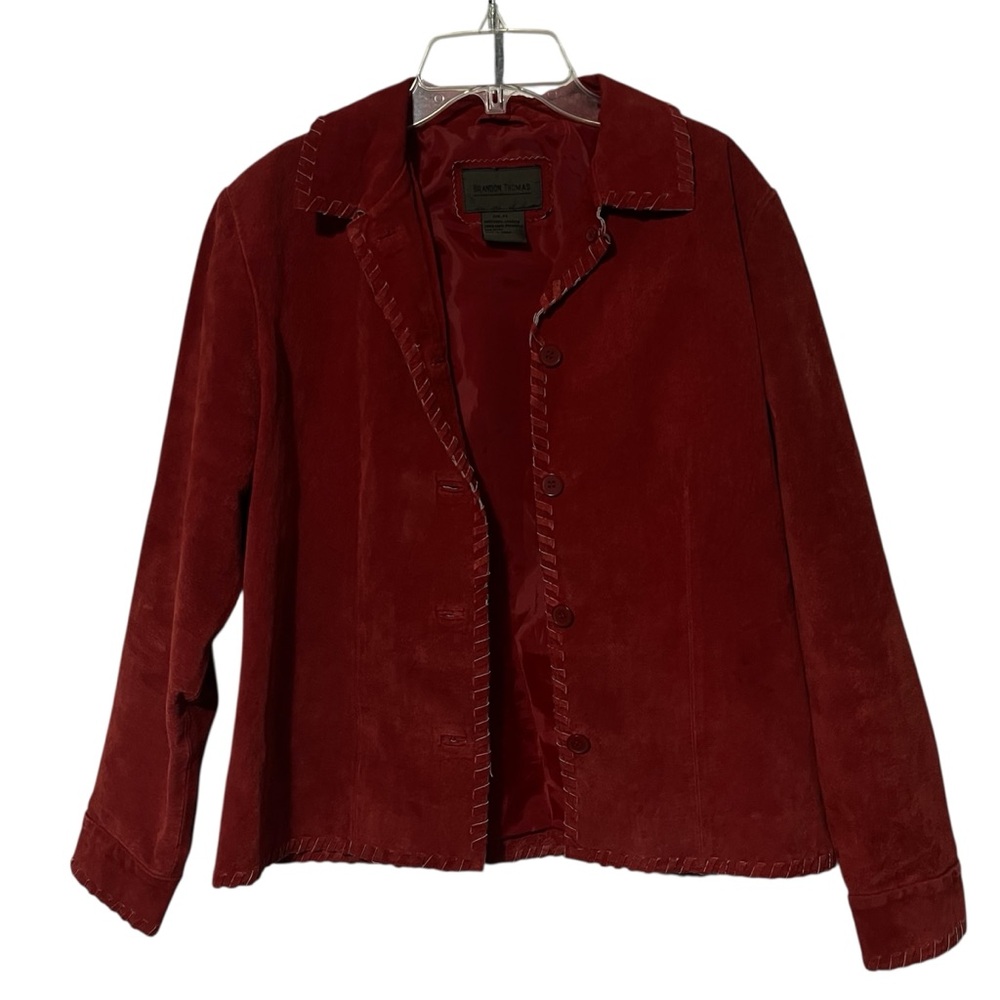 Brandon Thomas size PS red leather boho jacket